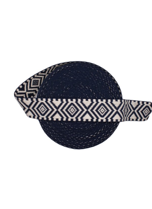 Gurtband gemustert ethno dunkelblau 4cm