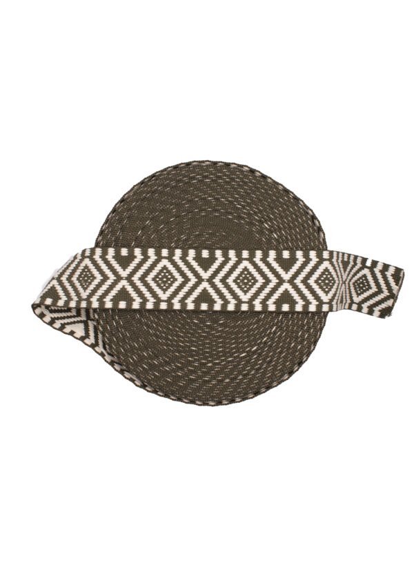 Gurtband gemustert ethno olivgrün 4cm