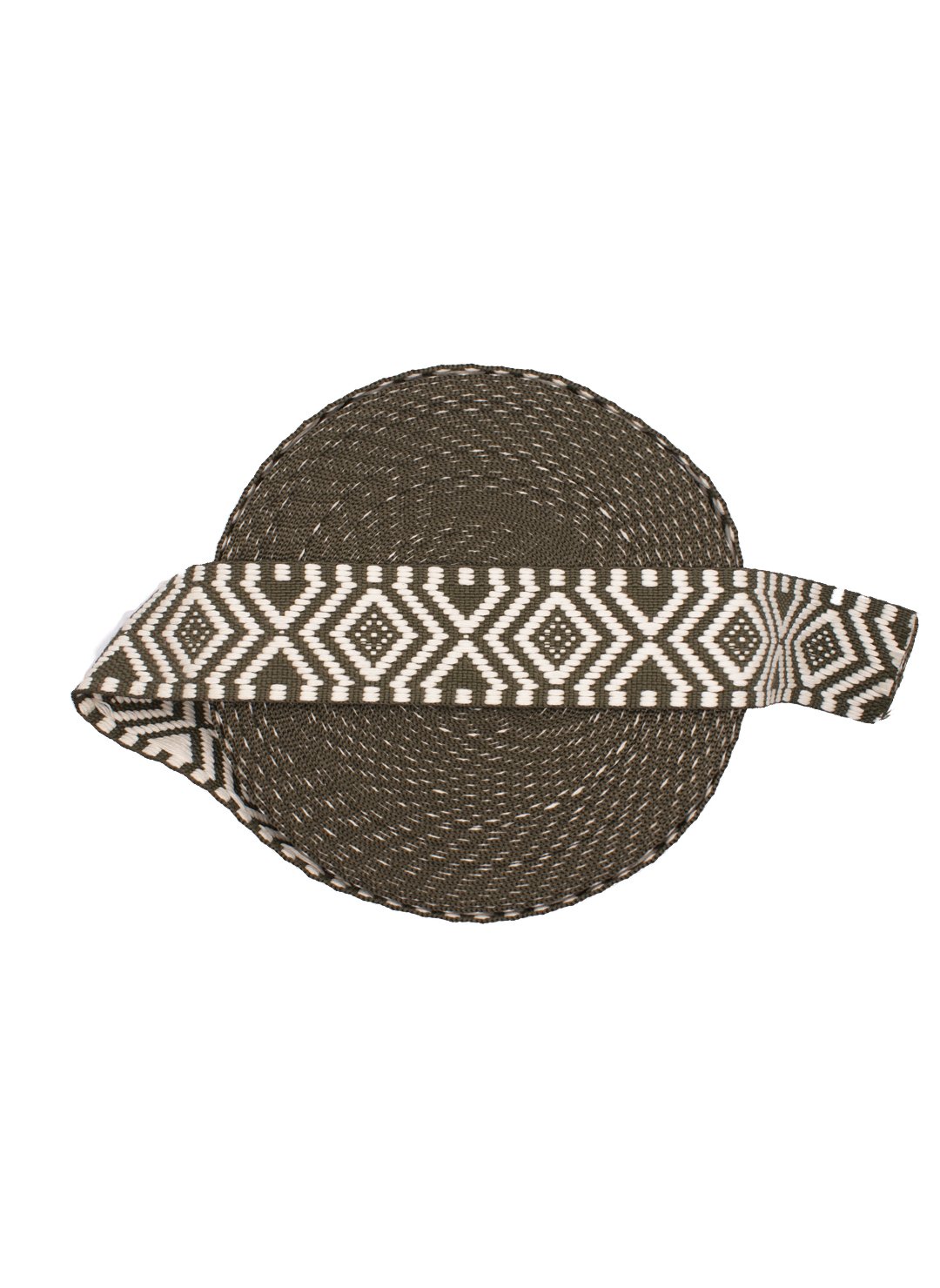 Gurtband gemustert ethno olivgrün 4cm